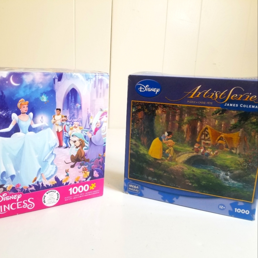 Bundle Lot of 2 Disney Princess Jigsaw Puzzle 1000 Piece
